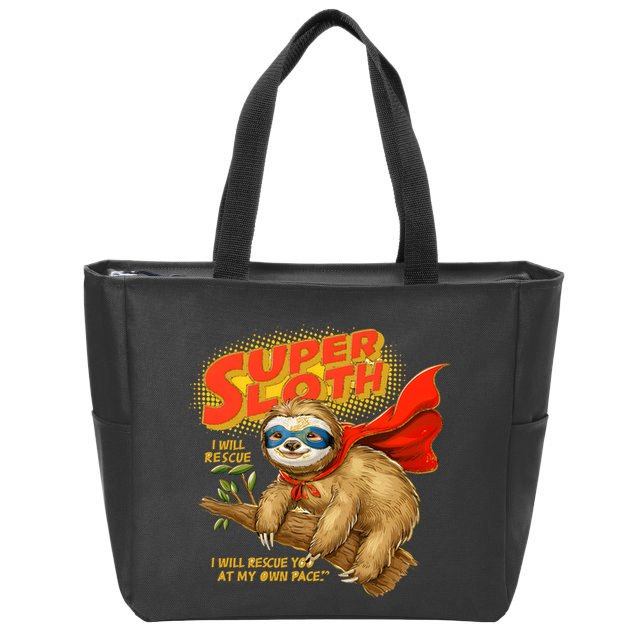 Super Sloth Zip Tote Bag