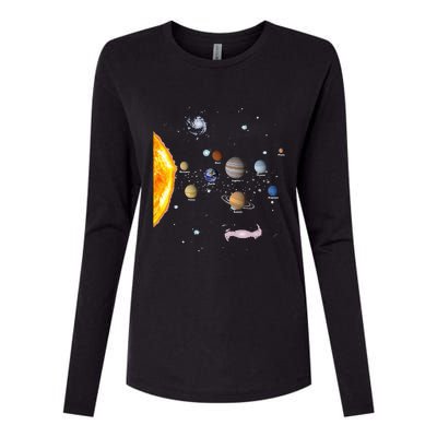 Solar System STEM Kids Realistic Space Womens Cotton Relaxed Long Sleeve T-Shirt