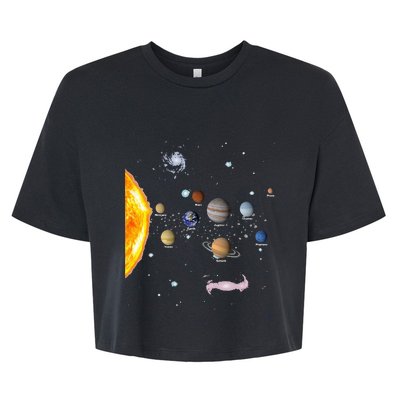 Solar System STEM Kids Realistic Space Bella+Canvas Jersey Crop Tee