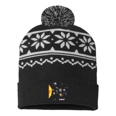 Solar System STEM Kids Realistic Space USA-Made Snowflake Beanie