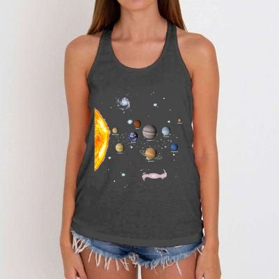 Solar System STEM Kids Realistic Space Women's Knotted Racerback Tank