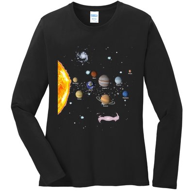 Solar System STEM Kids Realistic Space Ladies Long Sleeve Shirt