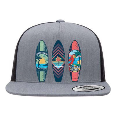 Surfing Surfboarder Surfer Funny Surfboard Flat Bill Trucker Hat