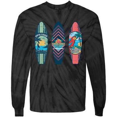 Surfing Surfboarder Surfer Funny Surfboard Tie-Dye Long Sleeve Shirt