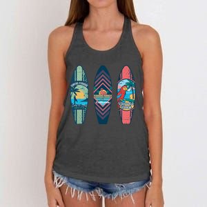 Surfing Surfboarder Surfer Funny Surfboard Women's Knotted Racerback Tank