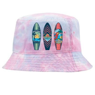 Surfing Surfboarder Surfer Funny Surfboard Tie-Dyed Bucket Hat