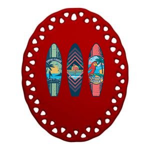 Surfing Surfboarder Surfer Funny Surfboard Ceramic Oval Ornament