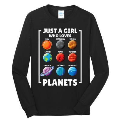 Solar Star System Space Science Just A Who Loves Planet Tall Long Sleeve T-Shirt