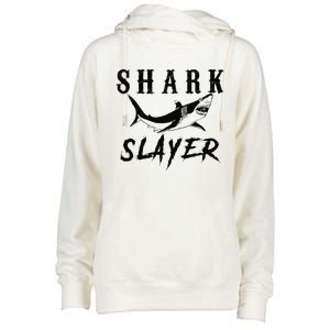 Shark Slayer Shark Fishing & Salt Water Anglers Womens Funnel Neck Pullover Hood