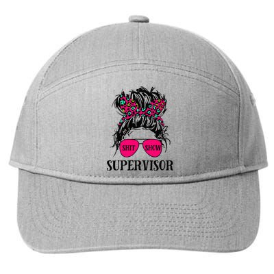 Shit Show Supervisor Tee Women Casual Messy Bun Bleached 7-Panel Snapback Hat