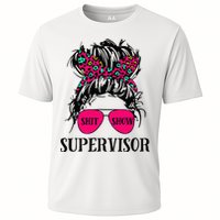 Shit Show Supervisor Tee Women Casual Messy Bun Bleached Cooling Performance Crew T-Shirt