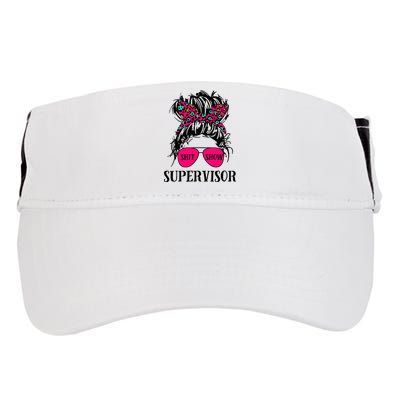 Shit Show Supervisor Tee Women Casual Messy Bun Bleached Adult Drive Performance Visor