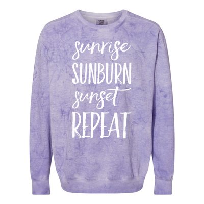 Sunrise Sunburn Sunset Repeat Funny Sayings Summer Cute Gift Colorblast Crewneck Sweatshirt