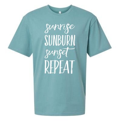 Sunrise Sunburn Sunset Repeat Funny Sayings Summer Cute Gift Sueded Cloud Jersey T-Shirt