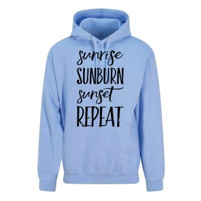 Sunrise Sunburn Sunset Repeat Funny Sayings Summer Cute Gift Unisex Surf Hoodie