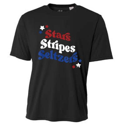 Stars Stripes Seltzers Patriotic Day Cooling Performance Crew T-Shirt