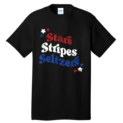 Stars Stripes Seltzers Patriotic Day Tall T-Shirt