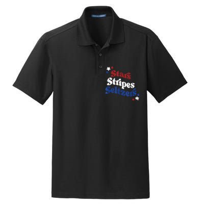 Stars Stripes Seltzers Patriotic Day Dry Zone Grid Polo