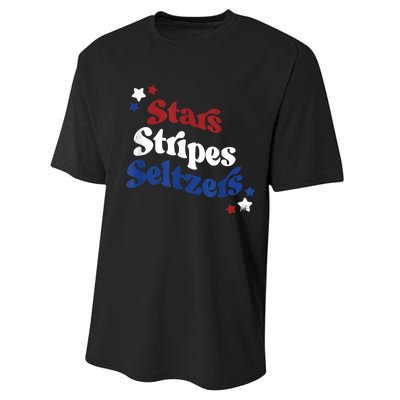 Stars Stripes Seltzers Patriotic Day Performance Sprint T-Shirt