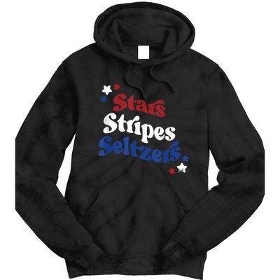 Stars Stripes Seltzers Patriotic Day Tie Dye Hoodie