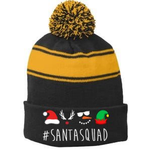 Santa Squad Stripe Pom Pom Beanie