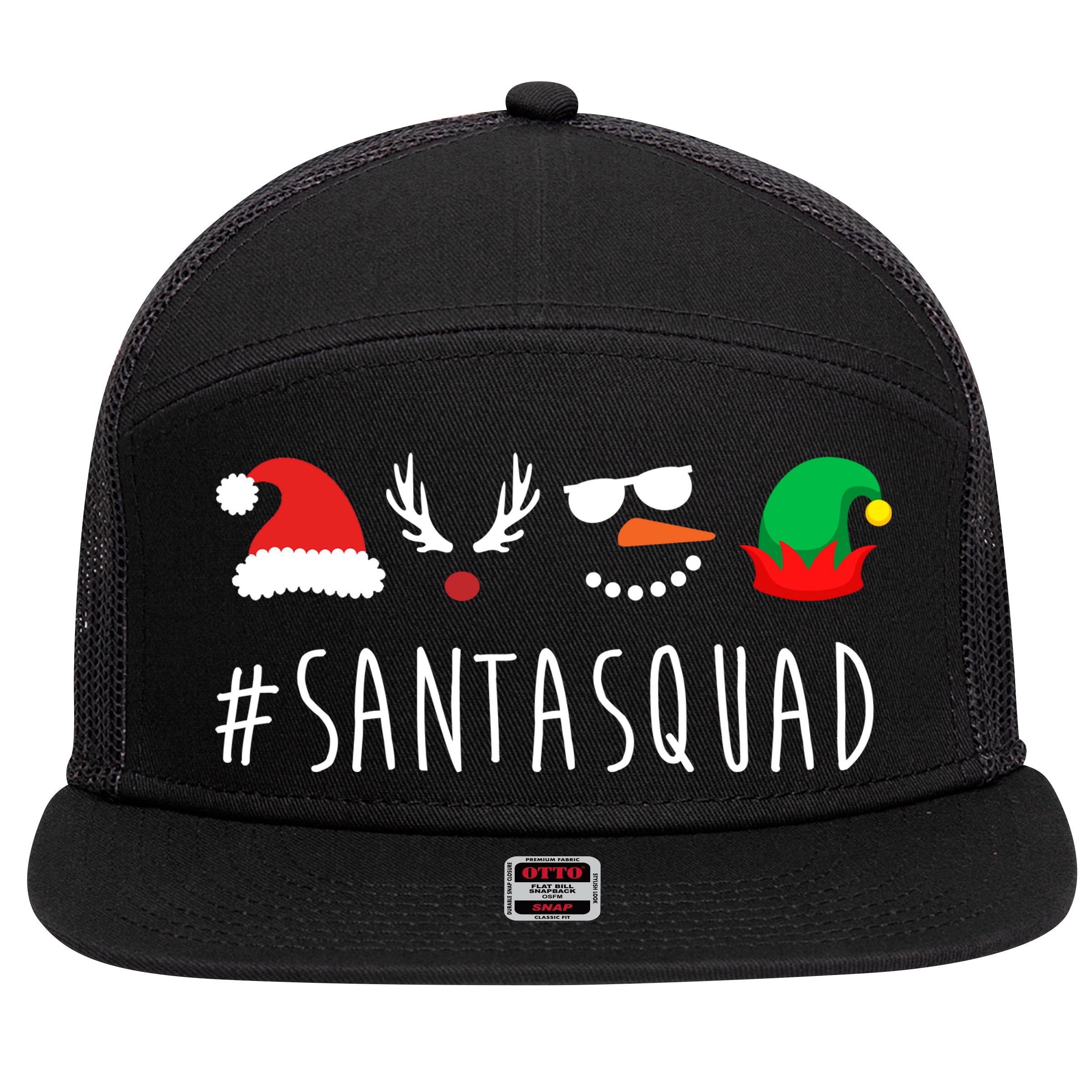 Santa Squad 7 Panel Mesh Trucker Snapback Hat