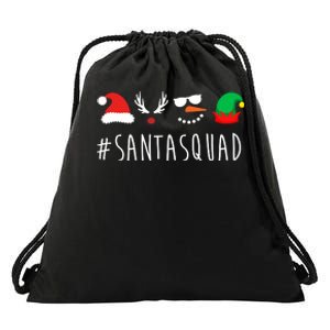 Santa Squad Drawstring Bag