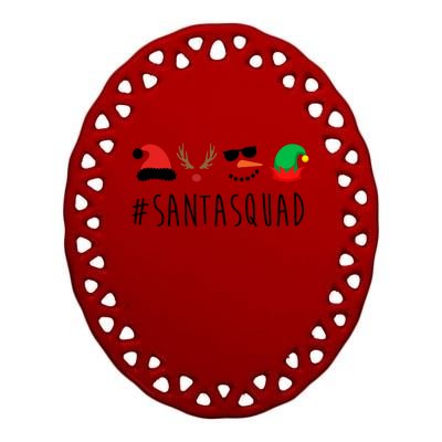 Santa Squad Ceramic Oval Ornament