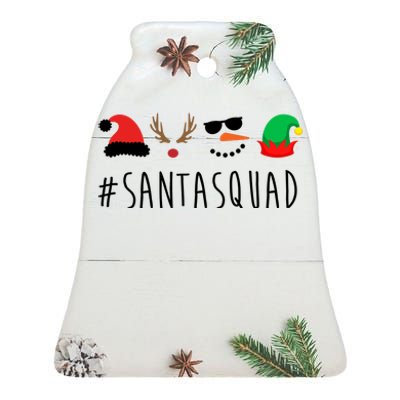 Santa Squad Ceramic Bell Ornament