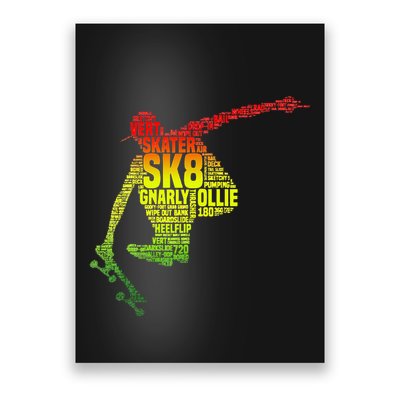 Skateboard Skater Slang Retro Skaterboarding Poster
