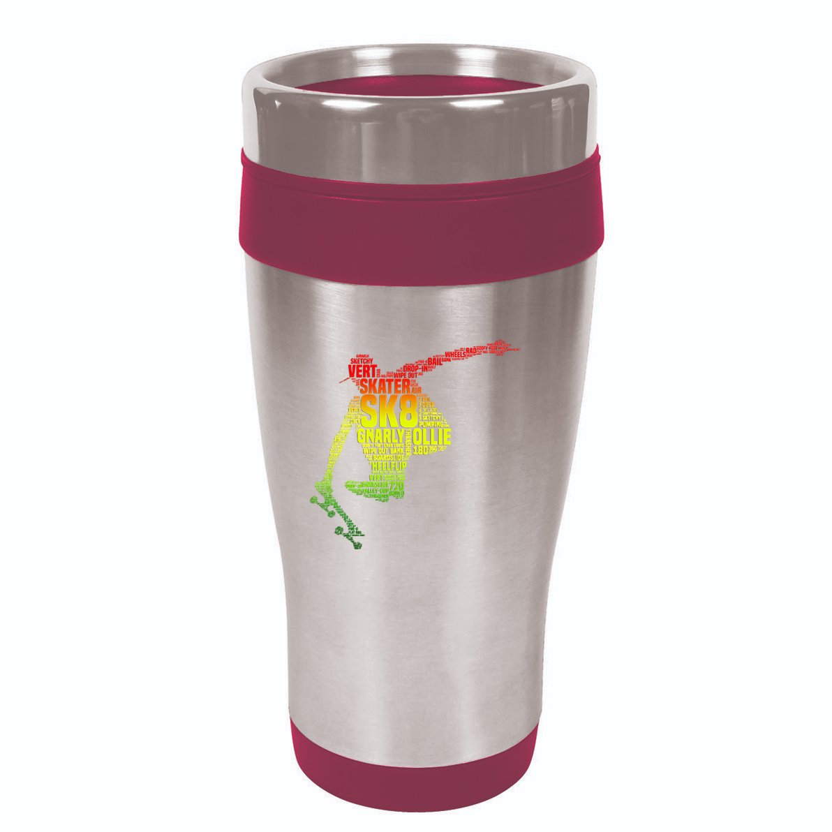 Skateboard Skater Slang Retro Skaterboarding 16oz Travel Tumbler