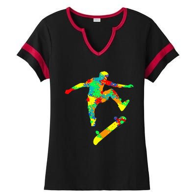 Skateboard Skater Skateboarder Ladies Halftime Notch Neck Tee