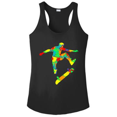 Skateboard Skater Skateboarder Ladies PosiCharge Competitor Racerback Tank