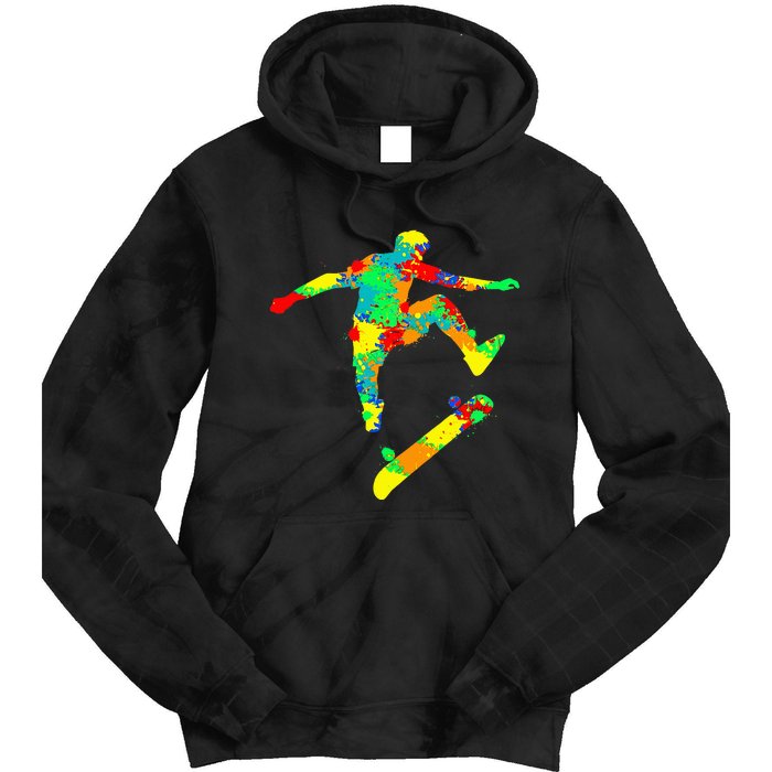 Skateboard Skater Skateboarder Tie Dye Hoodie