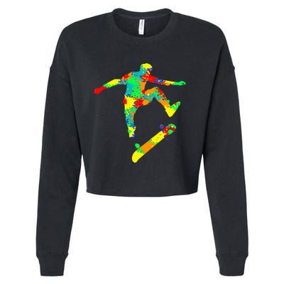 Skateboard Skater Skateboarder Cropped Pullover Crew