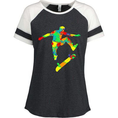 Skateboard Skater Skateboarder Enza Ladies Jersey Colorblock Tee