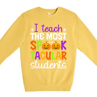 Spooktacular Students Spooky Teacher Halloween Teaching Gift Premium Crewneck Sweatshirt