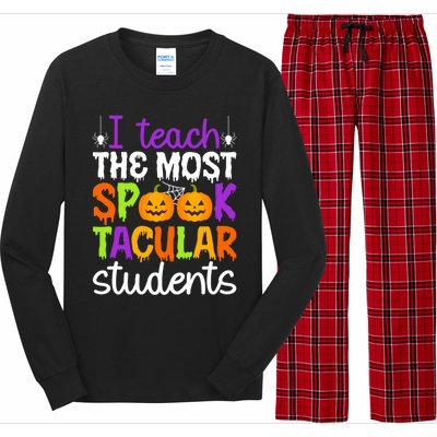 Spooktacular Students Spooky Teacher Halloween Teaching Gift Long Sleeve Pajama Set