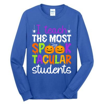 Spooktacular Students Spooky Teacher Halloween Teaching Gift Tall Long Sleeve T-Shirt