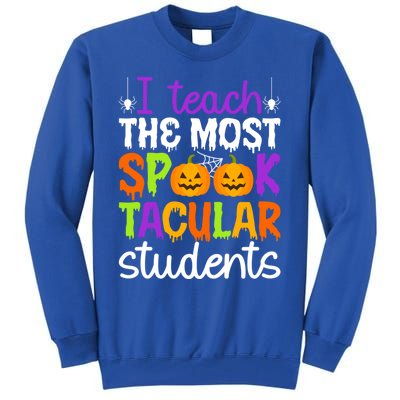 Spooktacular Students Spooky Teacher Halloween Teaching Gift Tall Sweatshirt