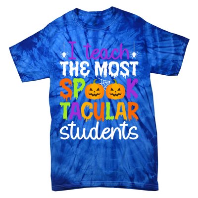 Spooktacular Students Spooky Teacher Halloween Teaching Gift Tie-Dye T-Shirt