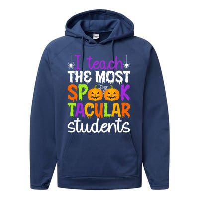 Spooktacular Students Spooky Teacher Halloween Teaching Gift Performance Fleece Hoodie