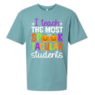 Spooktacular Students Spooky Teacher Halloween Teaching Gift Sueded Cloud Jersey T-Shirt