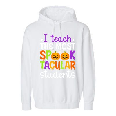 Spooktacular Students Spooky Teacher Halloween Teaching Gift Garment-Dyed Fleece Hoodie