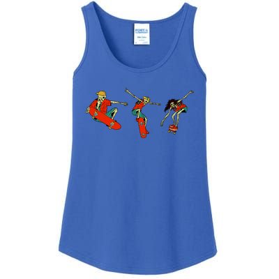 Skateboarding Skeletons Skeleton Skater Halloween Costume Gift Ladies Essential Tank