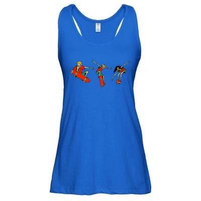 Skateboarding Skeletons Skeleton Skater Halloween Costume Gift Ladies Essential Flowy Tank