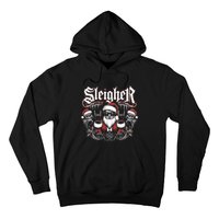 Sleigher Skull Santa Rock N’ Roll Christmas Metal Hoodie