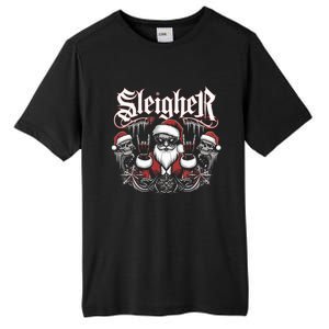 Sleigher Skull Santa Rock N’ Roll Christmas Metal Tall Fusion ChromaSoft Performance T-Shirt