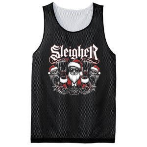 Sleigher Skull Santa Rock N’ Roll Christmas Metal Mesh Reversible Basketball Jersey Tank