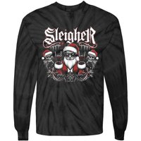 Sleigher Skull Santa Rock N’ Roll Christmas Metal Tie-Dye Long Sleeve Shirt